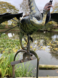 METAL ROCKING DRAGON STAKE GARDEN DECORATION