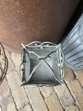 METAL / GLASS HANGING SQUARE LANTERN GARDEN / INDOOR ORNAMENT