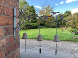 METAL WOODLAND TRIPLE BELL BRACKET METAL GARDEN HOME WALL DECOR