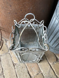 METAL / GLASS HANGING SQUARE LANTERN GARDEN / INDOOR ORNAMENT