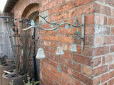 METAL WOODLAND TRIPLE BELL BRACKET METAL GARDEN HOME WALL DECOR