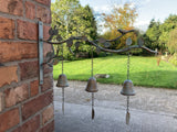 METAL WOODLAND TRIPLE BELL BRACKET METAL GARDEN HOME WALL DECOR