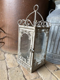 METAL / GLASS HANGING SQUARE LANTERN GARDEN / INDOOR ORNAMENT
