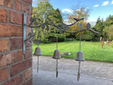 METAL WOODLAND TRIPLE BELL BRACKET METAL GARDEN HOME WALL DECOR