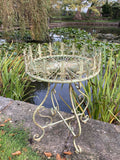 LARGE GREEN METAL JARDINIERE PLANT STAND PLANTER GARDEN / INDOOR ORNAMENT