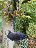 METAL HANGING BIRD BATH FEEDER  GARDEN ORNAMENT