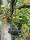 METAL HANGING BIRD BATH FEEDER  GARDEN ORNAMENT