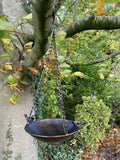 METAL HANGING BIRD BATH FEEDER  GARDEN ORNAMENT