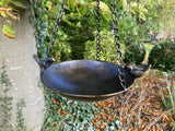METAL HANGING BIRD BATH FEEDER  GARDEN ORNAMENT