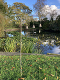 LARGE METAL WOODLAND TRIPLE BELL FLOWER STAKE GARDEN SUPPORT / DECORATION