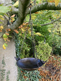 METAL HANGING BIRD BATH FEEDER  GARDEN ORNAMENT