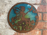 METAL FAIRY SILHOUETTE WALL PLAQUE HANGING GARDEN / INDOOR  ART DECOR