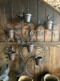 LARGE COLOURED METAL TREE WALL PLANTER HANGING GARDEN ORNAMENT