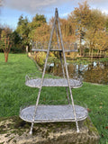 METAL 3 TIER FOLDING SHELF PLANT STAND INDOOR /GARDEN ORNAMENT