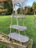 METAL 3 TIER FOLDING SHELF PLANT STAND INDOOR /GARDEN ORNAMENT