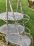 METAL 3 TIER FOLDING SHELF PLANT STAND INDOOR /GARDEN ORNAMENT