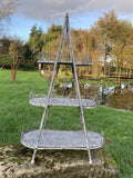 METAL 3 TIER FOLDING SHELF PLANT STAND INDOOR /GARDEN ORNAMENT