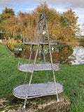 METAL 3 TIER FOLDING SHELF PLANT STAND INDOOR /GARDEN ORNAMENT