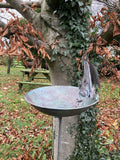 METAL BLUE DRAGON BIRD BATH / FEEDER STAKE GARDEN ORNAMENT