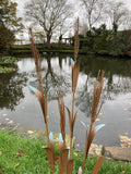 METAL GARDEN REEDS PLANT STAKE POND ORNAMENT
