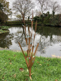 METAL GARDEN REEDS PLANT STAKE POND ORNAMENT