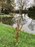 METAL GARDEN REEDS PLANT STAKE POND ORNAMENT
