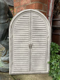 LARGE METAL SHUTTER STYLE MIRROR GARDEN / INDOOR WALL DECOR ORNAMENT