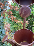 METAL WATERING CAN / BIRD STAKE GARDEN ORNAMENT