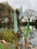 METAL GARDEN COLOURED REEDS PLANT STAKE POND ORNAMENT