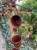 METAL WATERING CAN / BIRD STAKE GARDEN ORNAMENT