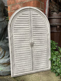 LARGE METAL SHUTTER STYLE MIRROR GARDEN / INDOOR WALL DECOR ORNAMENT