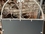 LARGE METAL HANGING GATE MIRROR GARDEN / INDOOR WALL DECOR ORNAMENT