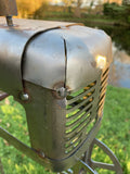 METAL GARDEN RUSTY TRACTOR WIND SPINNER STAKE ORNAMENT