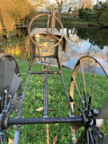 METAL GARDEN RUSTY TRACTOR WIND SPINNER STAKE ORNAMENT
