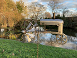METAL GARDEN RUSTY TRACTOR WIND SPINNER STAKE ORNAMENT