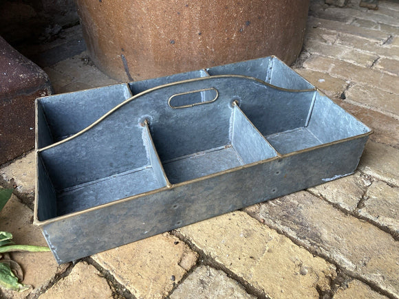 METAL  HANDLED TRAY / PLANTER GARDEN / INDOOR ORNAMENT