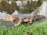 COLOURED METAL ALLIGATOR / CROCODILE POND STATUE GARDEN ORNAMENT