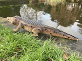 COLOURED METAL ALLIGATOR / CROCODILE POND STATUE GARDEN ORNAMENT