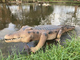 COLOURED METAL ALLIGATOR / CROCODILE POND STATUE GARDEN ORNAMENT