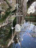 METAL HANGING BIRDS WIND CHIME BELL GARDEN ORNAMENT DECOR