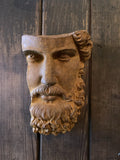 HANGING METAL RUSTY CAST IRON ZEUS FACE MODERN ART STATUE GARDEN ORNAMENT