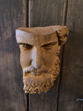 HANGING METAL RUSTY CAST IRON ZEUS FACE MODERN ART STATUE GARDEN ORNAMENT