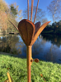 METAL PURPLE FLOWER SPRAY STAKE GARDEN ORNAMENT