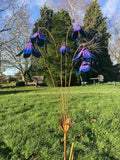 METAL PURPLE FLOWER SPRAY STAKE GARDEN ORNAMENT