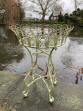 GREEN METAL JARDINIERE PLANT STAND PLANTER GARDEN / INDOOR ORNAMENT