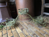 COLOURED METAL PLANT POT STAND INDOOR /GARDEN ORNAMENT