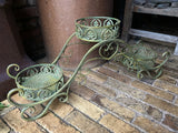 COLOURED METAL PLANT POT STAND INDOOR /GARDEN ORNAMENT