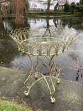 LARGE GREEN METAL JARDINIERE PLANT STAND PLANTER GARDEN / INDOOR ORNAMENT