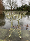 LARGE GREEN METAL JARDINIERE PLANT STAND PLANTER GARDEN / INDOOR ORNAMENT