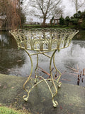 LARGE GREEN METAL JARDINIERE PLANT STAND PLANTER GARDEN / INDOOR ORNAMENT